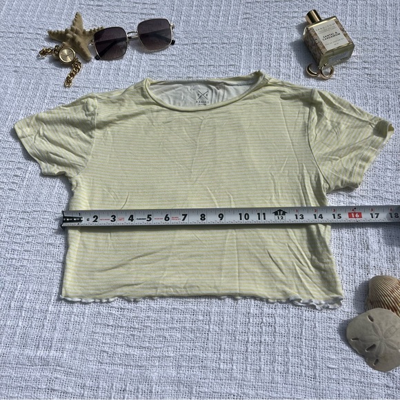 Yellow and white pacsun striped short sleeve tee size small - Picture 3 of 7
